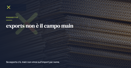 exports non è il campo main